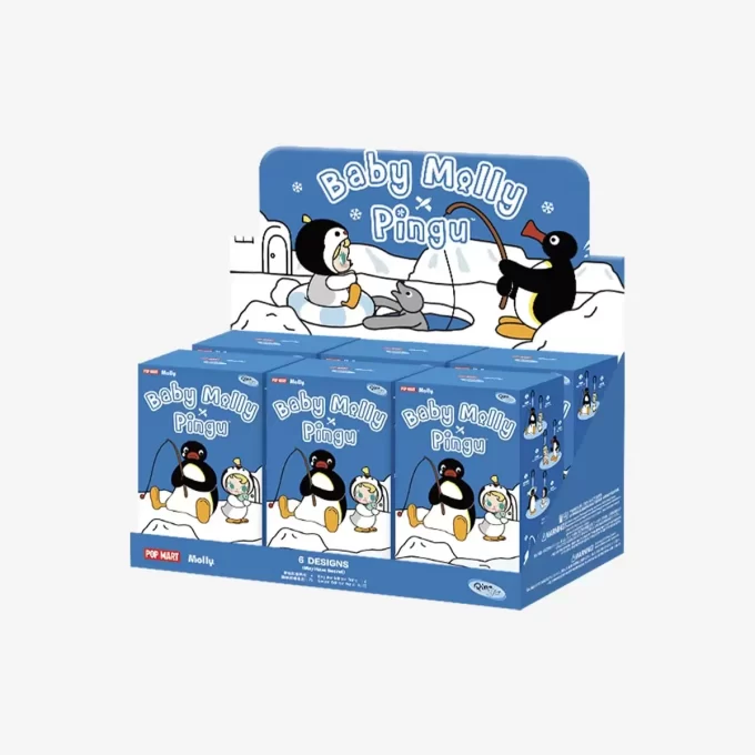Baby Molly × Pingu Happy Fishing Series – Ciondolo in peluche in vinile, scatola cieca