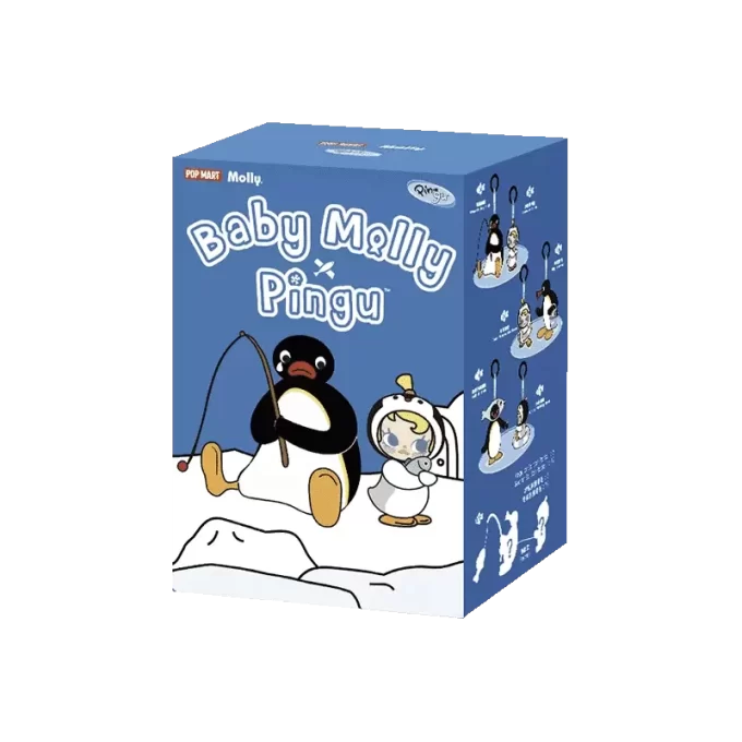Baby Molly × Pingu Happy Fishing Series – Ciondolo in peluche in vinile, scatola cieca
