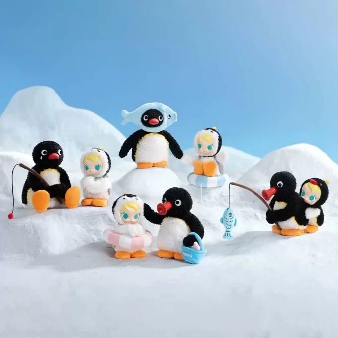 Baby Molly × Pingu Happy Fishing Series – Ciondolo in peluche in vinile, scatola cieca