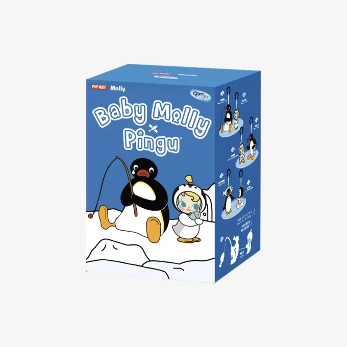 Baby Molly × Pingu Happy Fishing Series – Ciondolo in peluche in vinile, scatola cieca