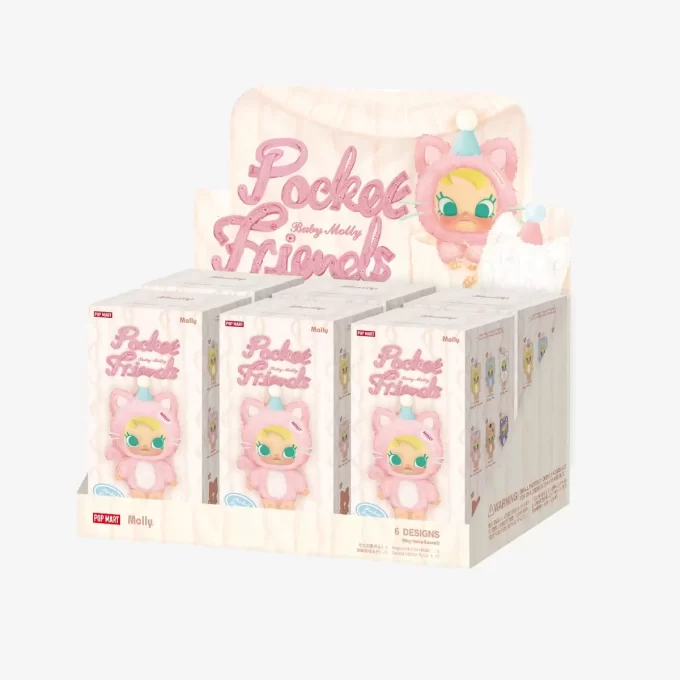 Baby Molly Pocket Friends Series – Ciondolo in peluche in vinile, scatola cieca