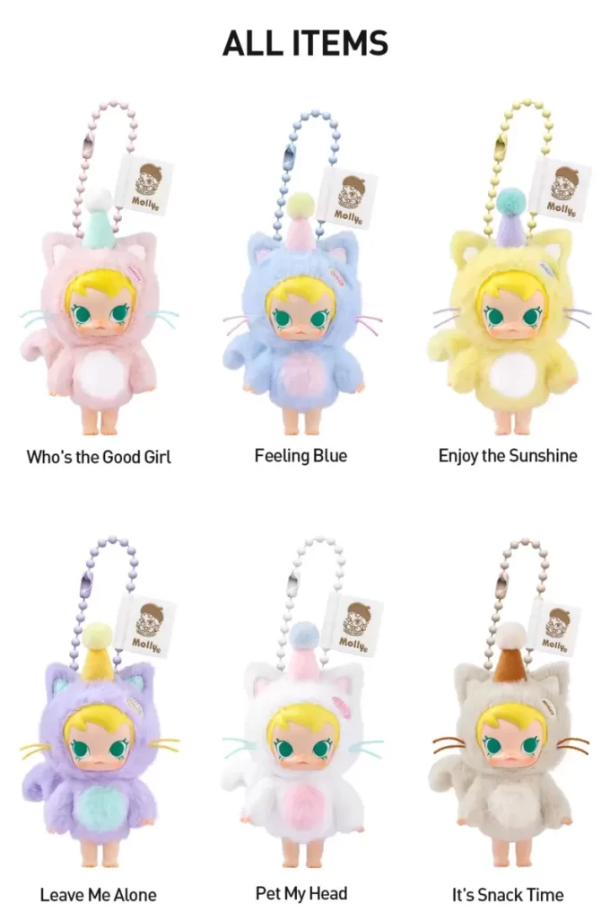 Baby Molly Pocket Friends Series – Ciondolo in peluche in vinile, scatola cieca