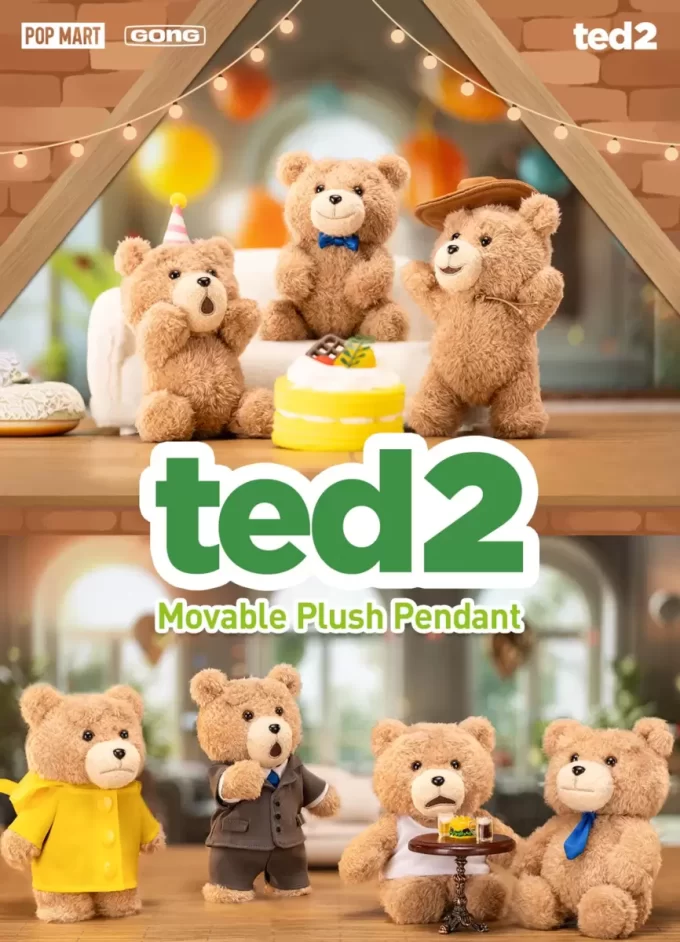 Ciondolo di peluche a forma di orsetto Ted2 Ciondolo di peluche a forma di orsetto Ted2
