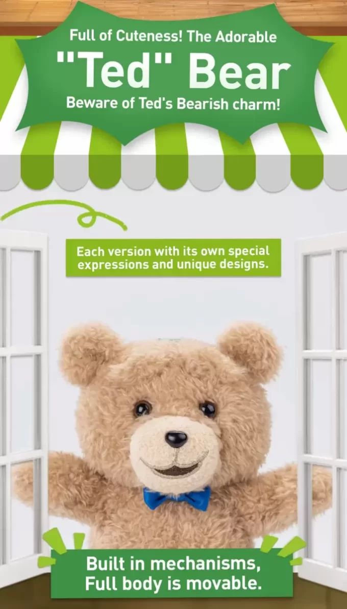 Ciondolo di peluche a forma di orsetto Ted2 Ciondolo di peluche a forma di orsetto Ted2