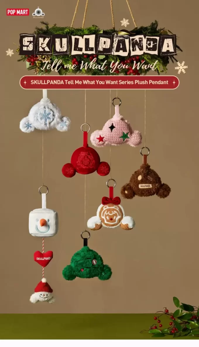 Ciondolo di peluche della serie Tell Me What You Want di SKULLPANDA