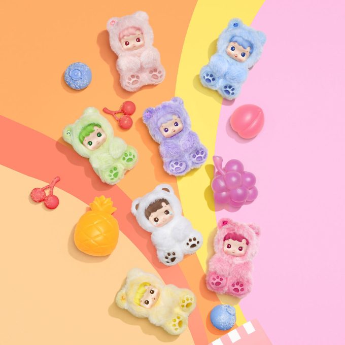Ciondolo in peluche in vinile a forma di orsetto gommoso Hacipupu, confezione sigillata (6 scatole cieche)