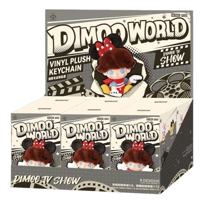 Ciondolo in peluche in vinile Disney Dimoo World, confezione sigillata (6 scatole cieche)