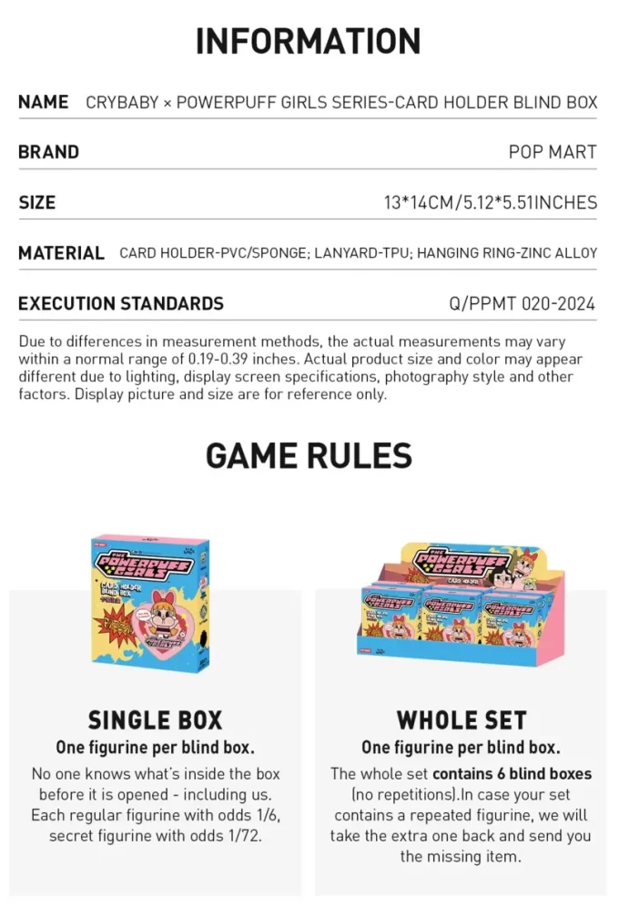 CRYBABY× Powerpuff Girls Series – Porta carte Blind Box