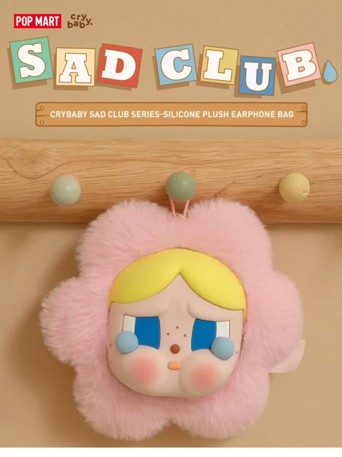 CRYBABY Sad Club Series – Borsa per auricolari in peluche di silicone