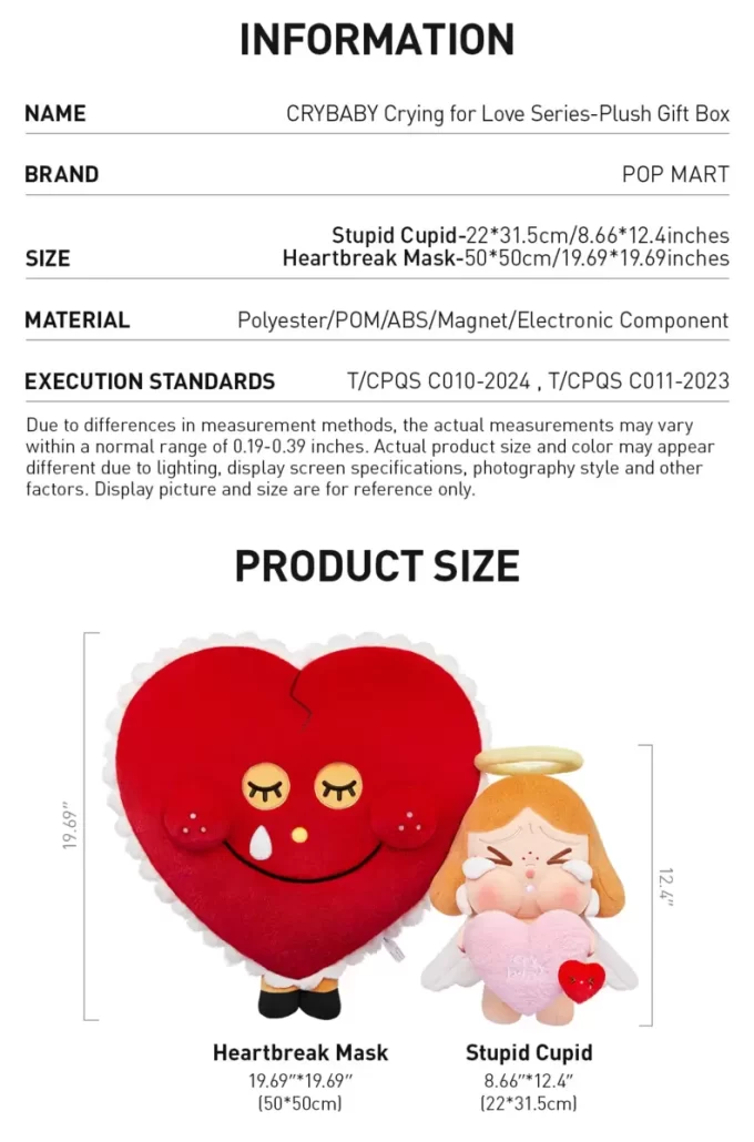 CRYBABY Serie Crying For Love – Confezione regalo in peluche CRYBABY Serie Crying For Love – Confezione regalo in peluche