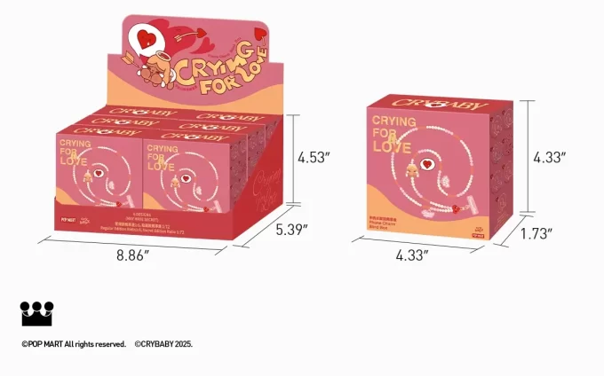 CRYBABY Serie Crying For Love – Scatola cieca con ciondolo per telefono CRYBABY Serie Crying For Love – Scatola cieca con ciondolo per telefono
