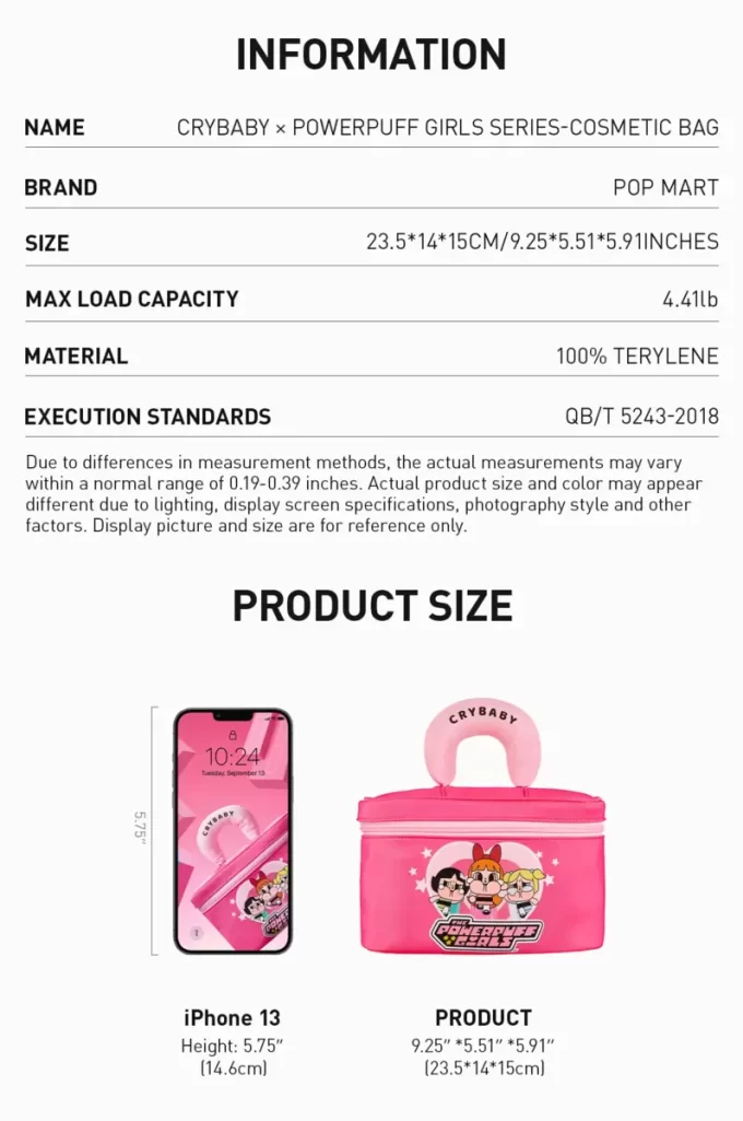 CRYBABY × Serie Powerpuff Girls – Borsa per cosmetici