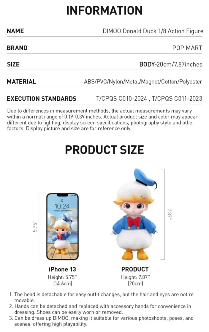 DIMOO Paperino 1/8 Action Figure