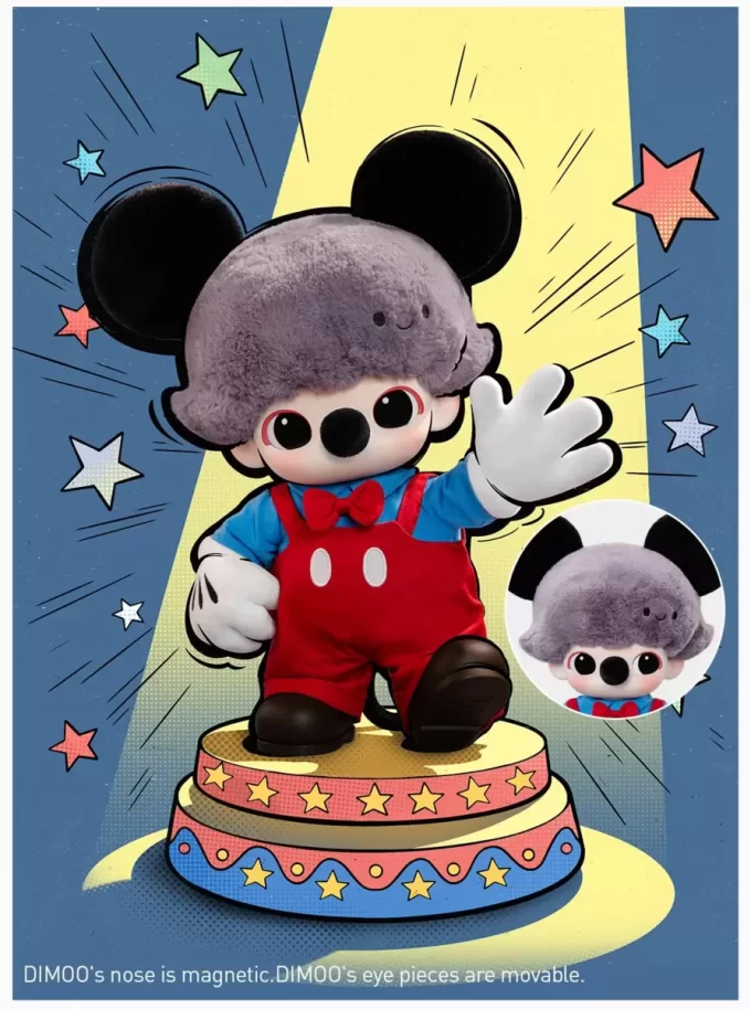 DIMOO WORLD × DISNEY Series-Borsa in peluche in vinile di Topolino