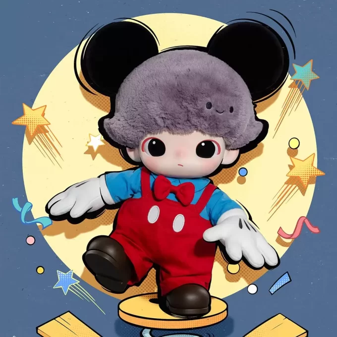 DIMOO WORLD × DISNEY Series-Borsa in peluche in vinile di Topolino