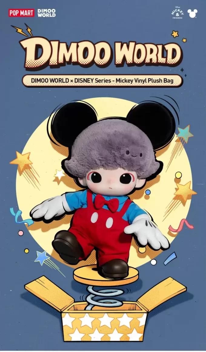 DIMOO WORLD × DISNEY Series-Borsa in peluche in vinile di Topolino