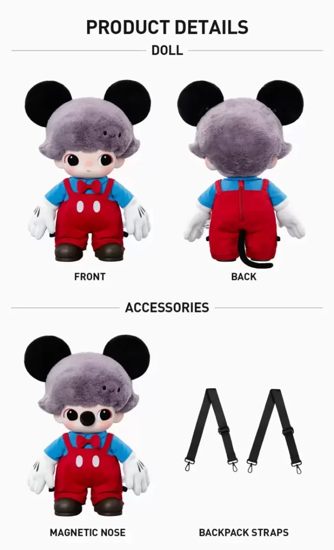 DIMOO WORLD × DISNEY Series-Borsa in peluche in vinile di Topolino