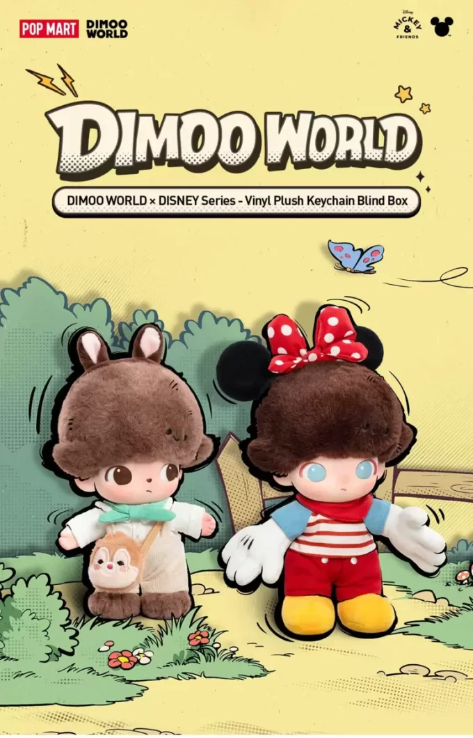 DIMOO WORLD × DISNEY Series – Portachiavi in  peluche in vinile, confezione cieca