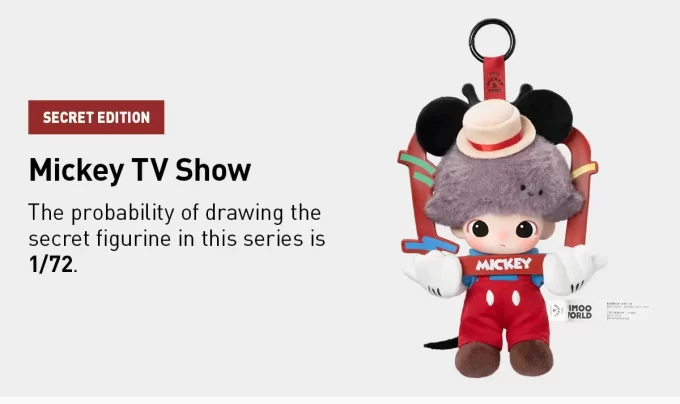 DIMOO WORLD × DISNEY Series – Portachiavi in  peluche in vinile, confezione cieca