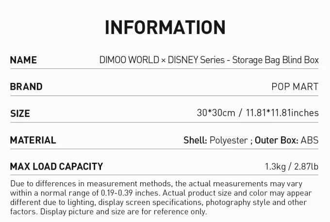 DIMOO WORLD × DISNEY Series – Scatola cieca con borsa portaoggetti DIMOO WORLD × DISNEY Series – Scatola cieca con borsa portaoggetti