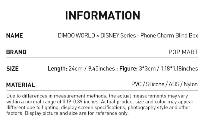 DIMOO WORLD × DISNEY Series – Scatola cieca con cordino per telefono cellulare DIMOO WORLD × DISNEY Series – Scatola cieca con cordino per telefono cellulare