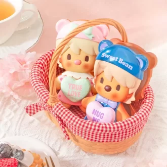 Figurina a forma di cestino di biscotti a forma di fagioli dolci