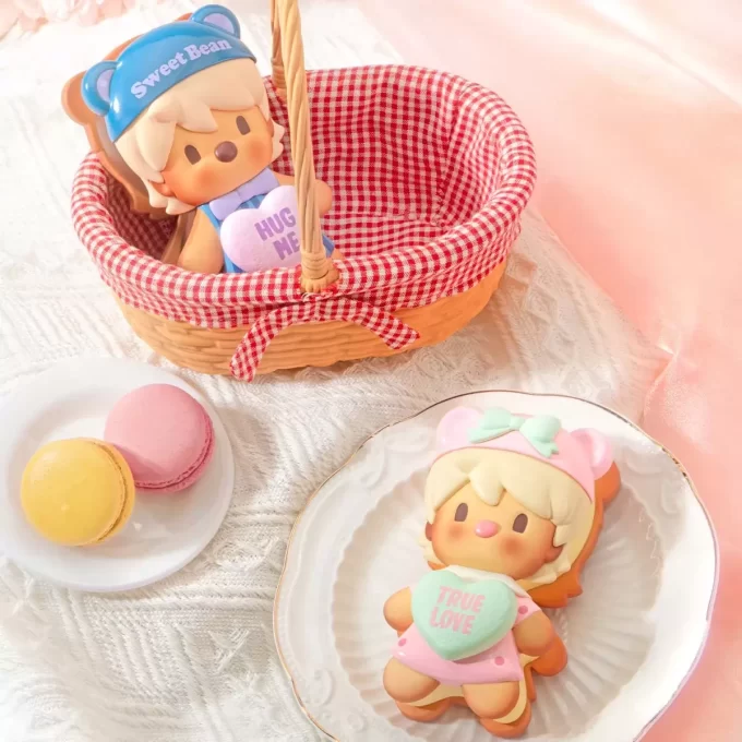 Figurina a forma di cestino di biscotti a forma di fagioli dolci