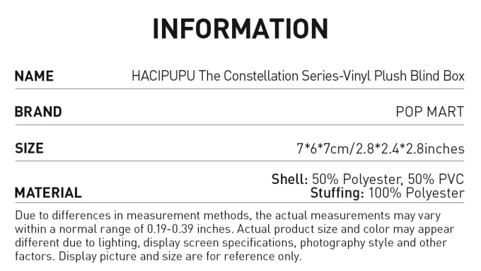 HACIPUPU The Constellation Series – Confezione cieca in peluche in vinile