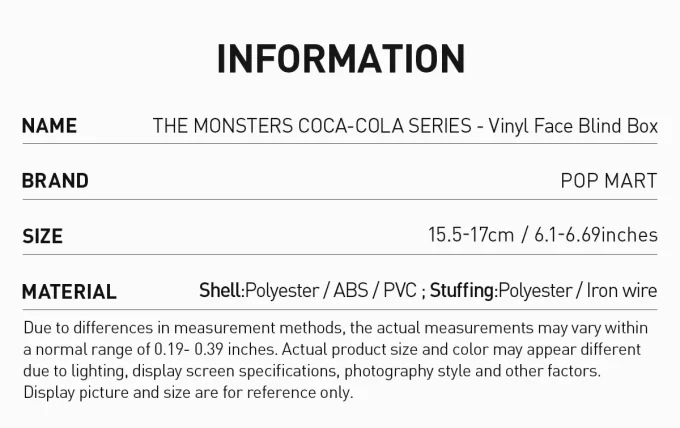 LA SERIE MONSTERS COCA-COLA – Box cieco con faccia in vinile LA SERIE MONSTERS COCA-COLA – Box cieco con faccia in vinile