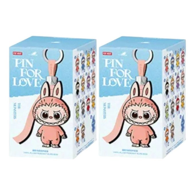 Labubu Pin for Love – Ciondolo in peluche, confezione cieca (N-Z) (2 confezioni cieche)