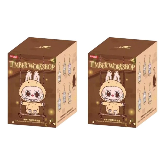 Labubu The Monsters Timber Workshop Ciondolo che gioca sull’altalena Pop Land Esclusiva confezione sigillata (2 scatole cieche)