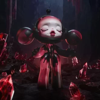 MEGA α SKULLPANDA 400% Cristallo Rosso