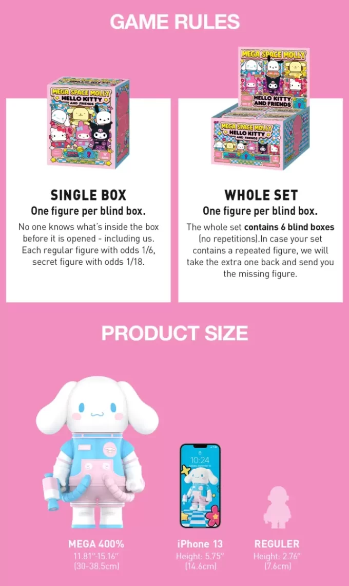 MEGA SPACE MOLLY 400% Serie Hello Kitty e i suoi amici MEGA SPACE MOLLY 400% Serie Hello Kitty e i suoi amici