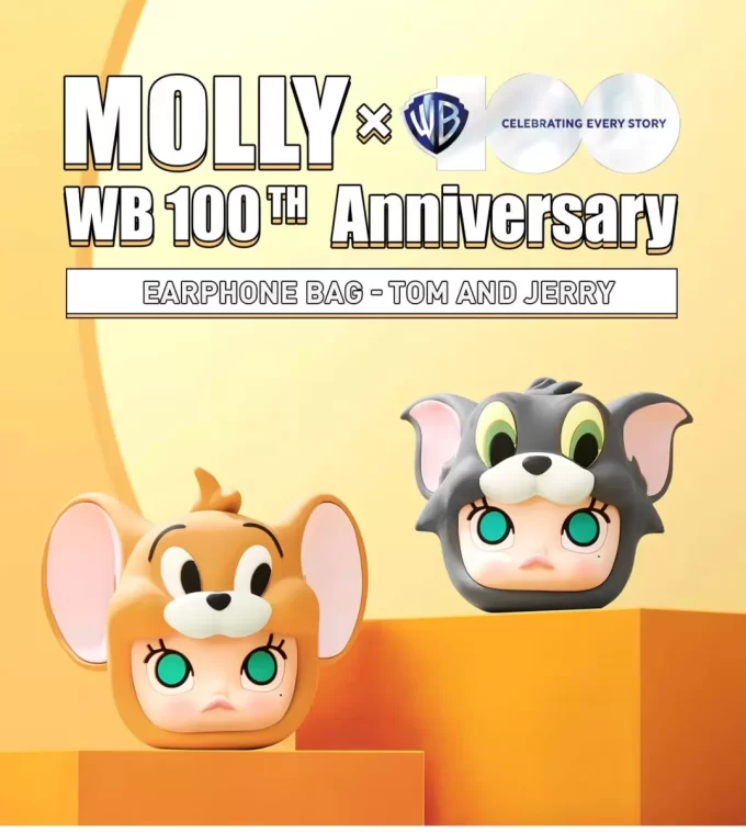 MOLLY X Warner Bros. 100th Anniversary Series – Borsa per auricolari (Tom e Jerry)
