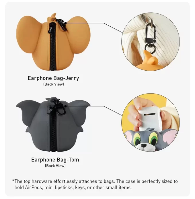 MOLLY X Warner Bros. 100th Anniversary Series – Borsa per auricolari (Tom e Jerry)