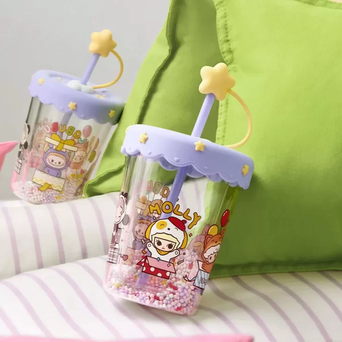 POP BEAN Tazza con cannuccia a doppio strato per pigiama party POP BEAN Tazza con cannuccia a doppio strato per pigiama party