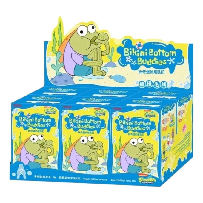 Pop Mart x Bikini Bottom Buddies – Confezione sigillata di peluche (6 scatole cieche)