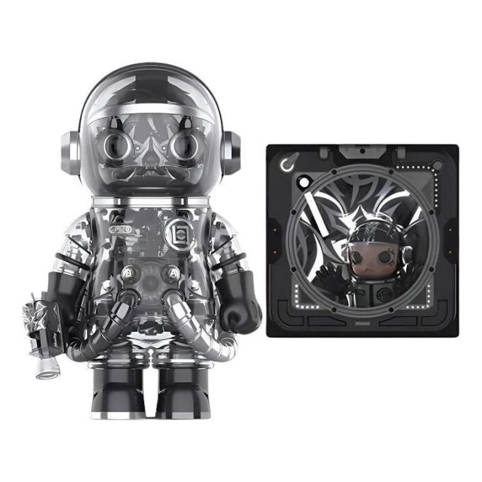 Pop Mart x CLOT Mega Space Molly Black Alienegra Set 400% + Set di pittura stereoscopica 3D