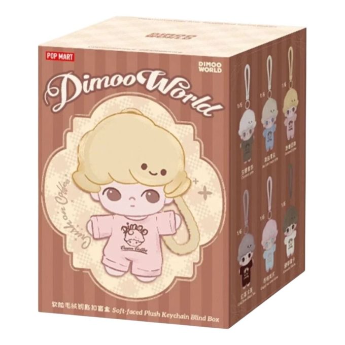 Portachiavi in  peluche Dimoo Crush on Coffee, confezione sigillata (1 scatola cieca)