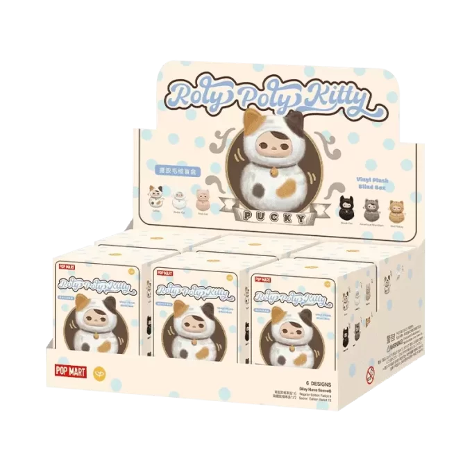 PUCKY Roly-Poly Kitty Series – Peluche in vinile Blind Box