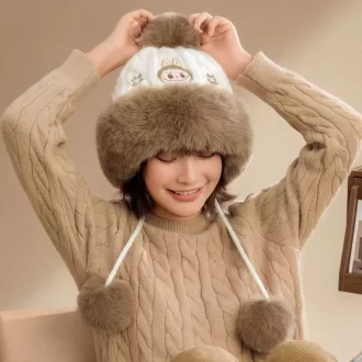 Serie calda e soffice per le feste – Cappello di peluche LABUBU