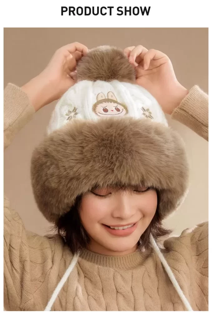 Serie calda e soffice per le feste – Cappello di peluche LABUBU Serie calda e soffice per le feste – Cappello di peluche LABUBU