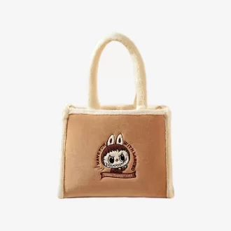 Serie di borse classiche – Borsa tote in peluche LABUBU (marrone)
