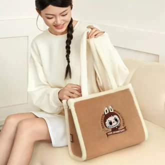 Serie di borse classiche – Borsa tote in peluche LABUBU (marrone)
