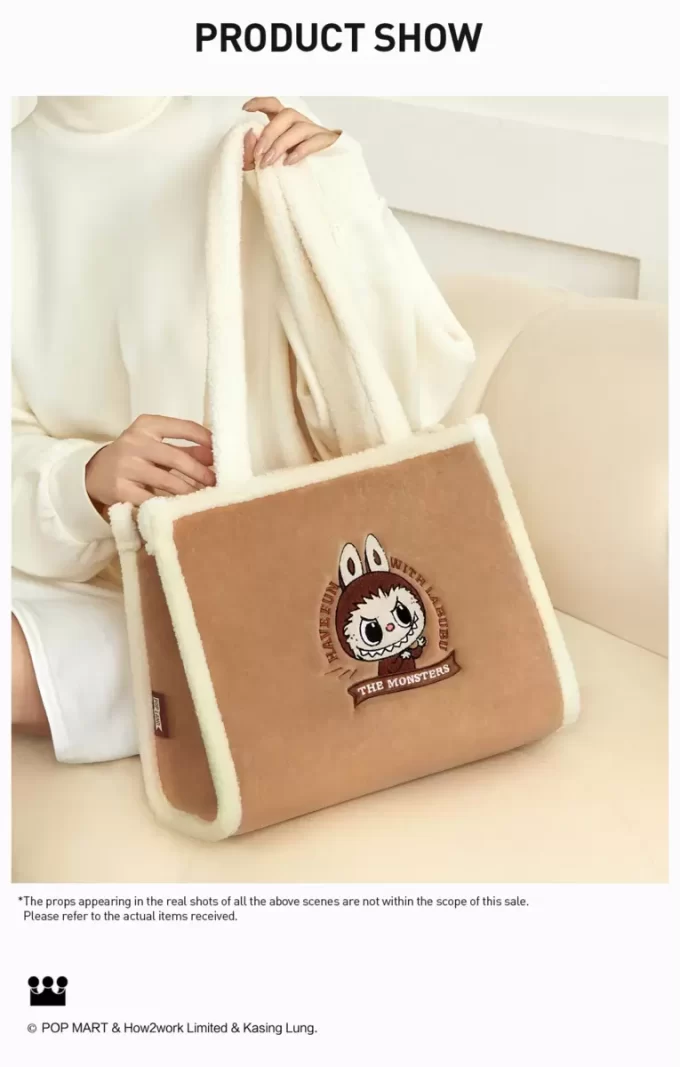 Serie di borse classiche – Borsa tote in peluche LABUBU (marrone)