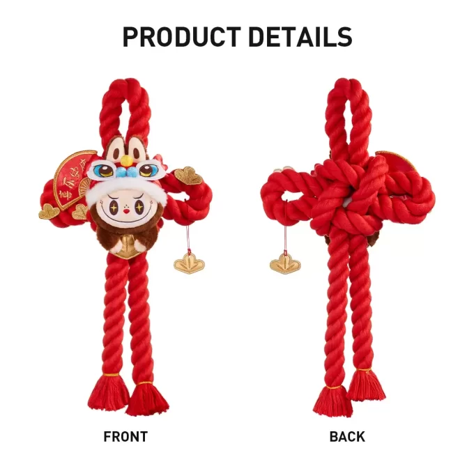 Serie di festeggiamenti per il nuovo anno di Wealthy Snake – Decorazione per porta in peluche LABUBU