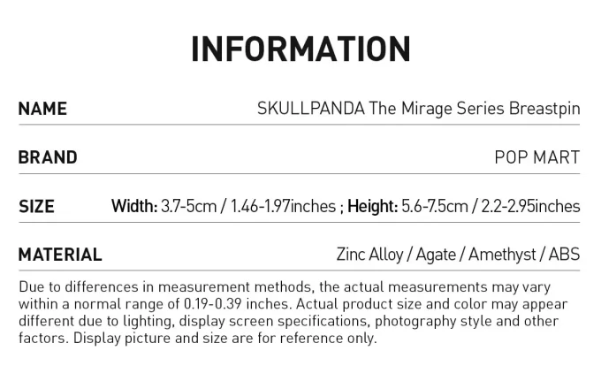 Spilla da petto della serie Mirage di SKULLPANDA
