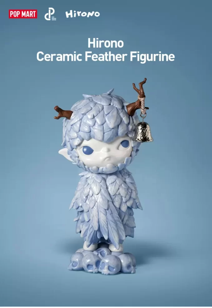 Statuetta in ceramica a forma di piuma di Hirono