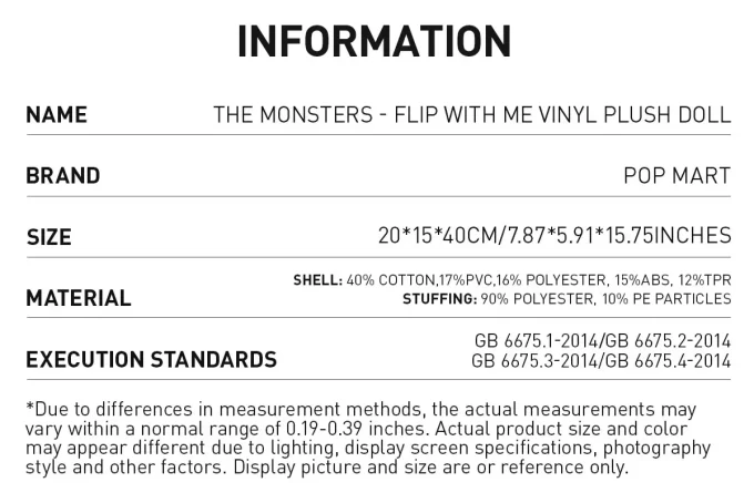 THE MONSTERS – FLIP WITH ME – Peluche in vinile THE MONSTERS – FLIP WITH ME – Peluche in vinile