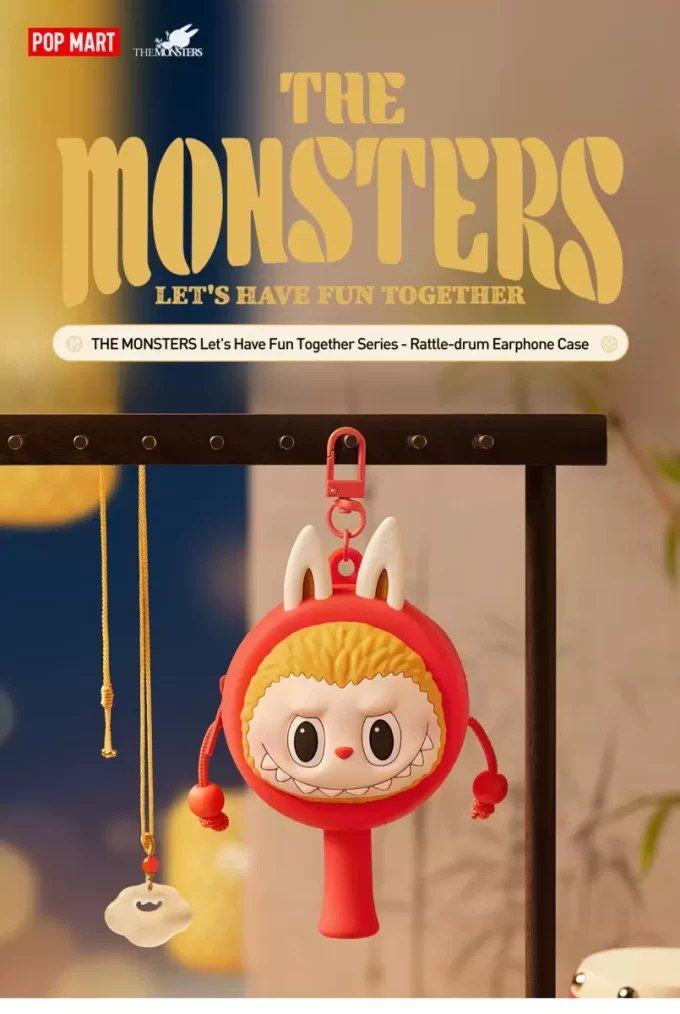 THE MONSTERS Let’s Have Fun Together Series – Custodia per auricolari a forma di tamburo sonaglio